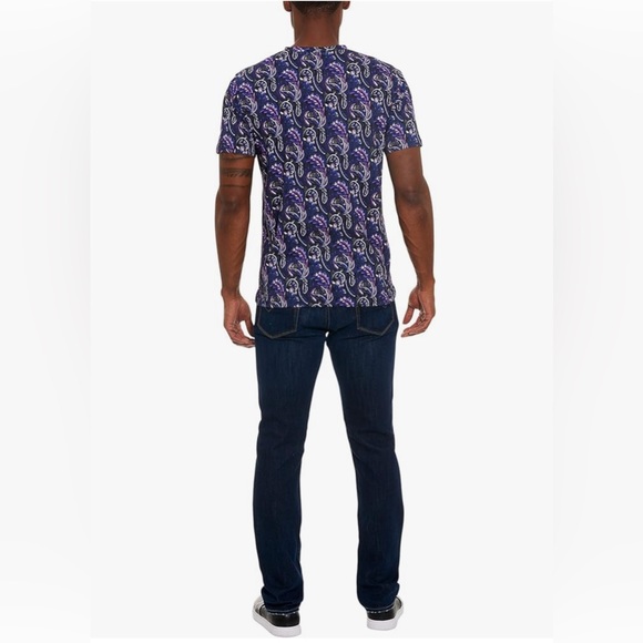 Robert Graham Men's Pallas Short-Sleeve Knit T-Shirt Size S NWT $128 - Picture 4 of 14
